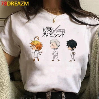 Promis Neverland tricou top de vara barbati kawaii grafic teuri cuplu japonez de imprimare haine grafic teuri pentru femei