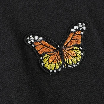 Femei Toamna Cu Maneca Lunga Fluture Brodat Pierde Tricoul Hanorac Îmbrăcăminte Exterioară