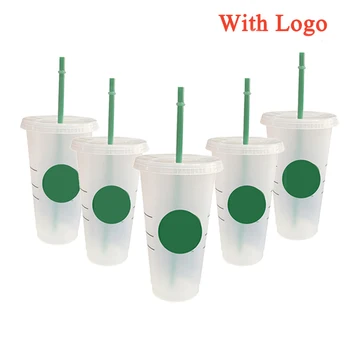 710ml/700 Paie Cupa Cu Capac Cu Logo-ul de Schimbare a Culorii Ceașcă de Cafea Cupe Reutilizabile Pahar de Plastic Finisaj Mat pahar de Plastic tazas