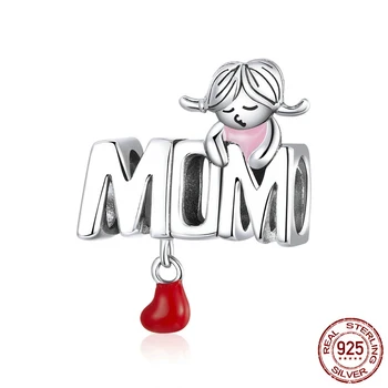 Trendy Argint 925 Farmec pentru Totdeauna de Familie Inima Dragoste de Mama Margele se Potrivesc Pandora Farmece DIY Brățară Pentru Femei Bijuterii de Ziua Mamei Cadouri