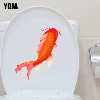 YOJA 22.1*19.6 CM Înot Pește în Jurul valorii de Toaletă Decal Autocolant Perete Dormitor Decor Acasă T3-0786
