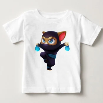 Desene animate imprimate vară pentru copii din bumbac T-shirt vorbind pisica joc băiat/fată topuri confort respirabil Tricou Amuzant de Desene animate topuri MJ