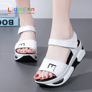 Alb Indesata Sandale Femei Pantofi 2021 Noua Platforma Sandale de Vara Pentru Femei Doamnelor Designer Casual Tocuri Papuci de casă chaussure femme