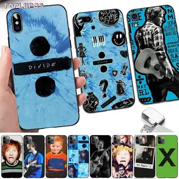 TOPLBPCS Cântăreață Pop Star Ed Sheeran negru Telefon Caz corp pentru iPhone 8 7 6 6S Plus X 5S SE 2020 XR 11 12 pro XS MAX