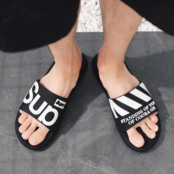 Moda pentru bărbați Papuci de sex Masculin Flip Flops Alunecă Moale Dungi Alb-Negru Casual de Vara Baieti Pantofi Mărimea 36-45