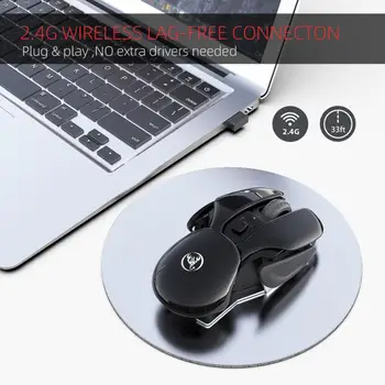 T37 Mouse de Gaming Tăcere Wireless 4 Taste Mouse-ul de 2.4 GHz Mouse de Gaming Reîncărcabilă Ergonomic Reglabil 1600 DPI Soareci Pentru Desktop