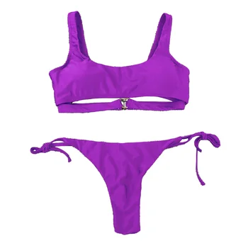 2020 populare split Bikini de costume de Baie de culoare solidă noi bikini pentru femei
