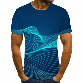 2021 primăvara și vara moda pentru barbati nou 3D de imprimare tridimensională picătură de apă o-gât de zi cu zi casual T-shirt