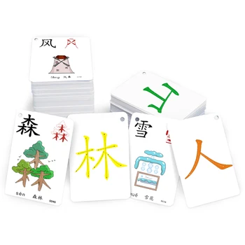 250PCS/set Chineză de Învățare Cuvinte în Limba Carduri Flash pentru copii Copii de Învățare Joc de Card de Memorie Jucărie Educațională Carte pentru Copii