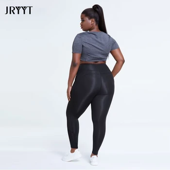 JRYYT 2021 Plus Dimensiune Antrenament de Fitness Jambiere Femei Burtica de Control Push-Up Rulează de Sport Colanti Femei Elastic Pantaloni de Yoga L-4XL