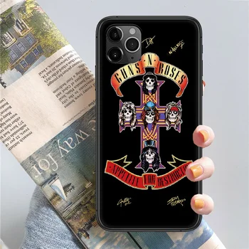 Rock Guns N Roses Telefon Acoperi Caz corp Pentru iphone 5 5s se 2 6 6s 7 8 12 mini plus X XS XR 11 PRO MAX moale negru Etui de moda