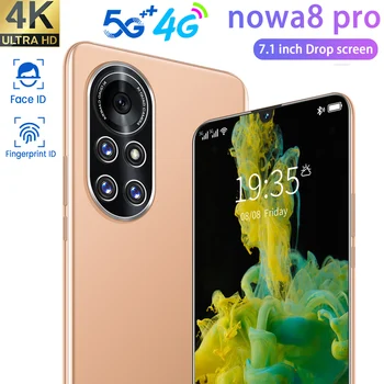 Nowa8 Pro 7.1 Inch Ecran Drop 128/256GB 6800MAH Dual SIM 5G Telefon Inteligent 24+48MP 2021 New Sosire Deca Core Fata ID Andriod 10.0