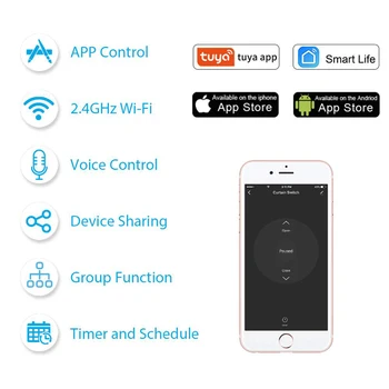 Tuya de Viață Inteligentă Smart Cortina Modul Comutator de Control de la Distanță Jaluzele rulou RF+WIFI Timer Start Google Aelxa Echo Smart Home