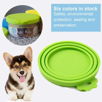 Portabil Silicon Pisică Câine Conserve Capac Alimente pentru animale de Companie Capacul de Stocare Refolosibile Proaspete-păstrarea Capace Instrumente de Bucatarie