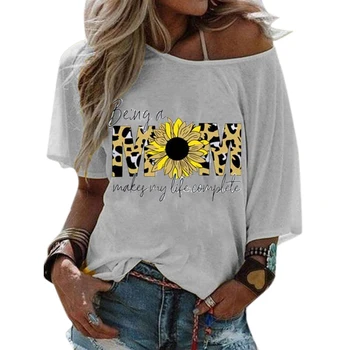 Femei t Shirt Fluture Imprimate Topuri de Vara Tricouri Femei Haine de Pe Umăr Bat Casual cu Maneci t shirt Femei