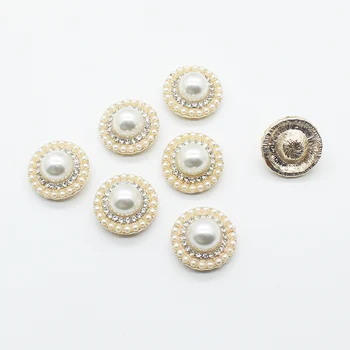 Noi 10Pc 20mm metal rotund stras pearl cutie de cadou catarama decorativa Diy accesorii de îmbrăcăminte de aur spate plat bază handmade