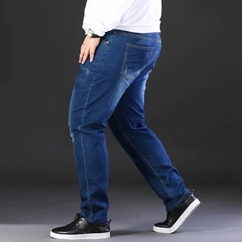 7XL Plus Dimensiune 2021 Vara Noi de Înaltă Calitate pentru Bărbați Largi Marfă Nouă de sex Masculin Lungi Casual Pantaloni din Denim de Moda Blugi Largi Pantaloni