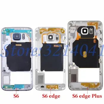 Mijlocul Cadru Ramă Șasiu Locuințe Pentru Samsung Galaxy S6, S6 Edge, S6 edge plus G920F G925F G928F Singur Dual SIM Cu Lentilă aparat de Fotografiat