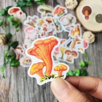 40pcs / geantă de mână-pictat de colorat ciuperci mici autocolant impermeabil DIY scrapbooking album jurnal fericit plan autocolant decorativ