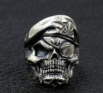Nou Stil Vintage Căpitan Viking Craniu de Metal Punk Stil Gotic Inel pentru Barbati Rock Party Motociclist Bijuterii