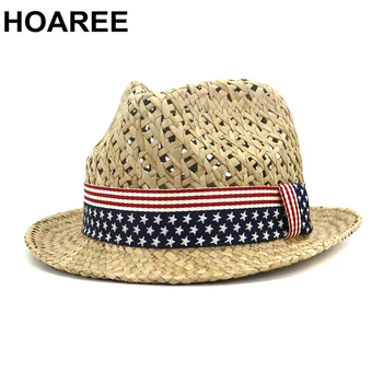 Femei vara pălării de Paie Pălărie de Soare Barbati Jazz Trilby Pălării de sex Masculin de sex Feminin Șăpcuța Britanic de Cinci Stele Vacanță pe Plajă de pe Litoral Fedora Capac