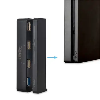 Super de Mare Viteză 4-în-1 Hub USB Potrivit pentru Sony Playstation 4 PS4 Slim Slim Consola Controller Negru Accesoriu USB 2.0