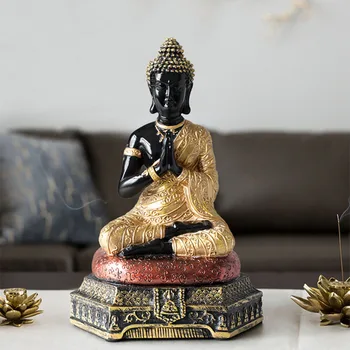 Strongwell Buddha Sculptura Manual Rășină Ornament Decor Acasă Accesorii Vintage Buddha Figurine Birou De Afișare Meserii