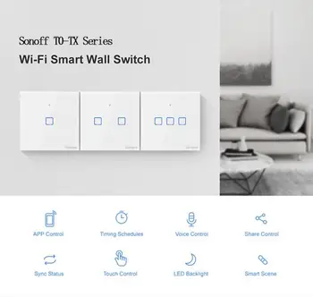 Sonoff T0 UE NE-a UNIT Wifi Lumina de Perete, Comutator Tactil Inteligent Acasă Comutator Wireless eWeLink de Lucru de la Distanță Cu Alexa de Start Google IFTTT