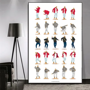 Miscari de dans de Drake Poster și Printuri Panza Pictura Arta de Perete Tablou Living Adolescent Bedroom Home Decor de Perete Cuadros