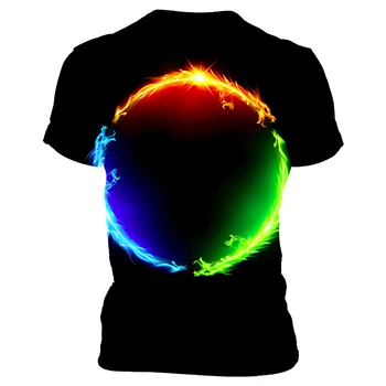 2021 Vara Barbati Barbati Maneca Scurta, Imprimare 3D Design Concept Abstract Casual de Imprimare de Moda Bărbați Rotund Guler T-Shirt