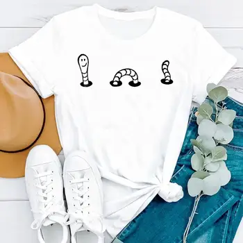 Vara Pisica Casual Femei Drăguț Camisetas Desene animate cu Maneci Scurte pentru Femei Haine de Moda de Imprimare Tricou Femei Tee Top Graphic T-shirt