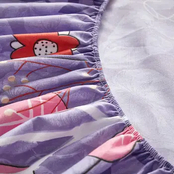 Bonenjoy Violet lenjerie de Pat King Size Flori Imprimate Capac Pat Dublu Dimensiune couvre aprins Regina cerșaf de pat 180x200(Fără pernă)