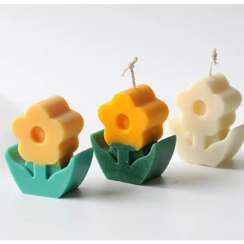 Geometrice Serie de Flori Lumânare Mucegai Silicon DIY Tulip Aromatice Lumânare Rășină Săpun Mucegai Cadouri Artizanat Decor Acasă Consumabile