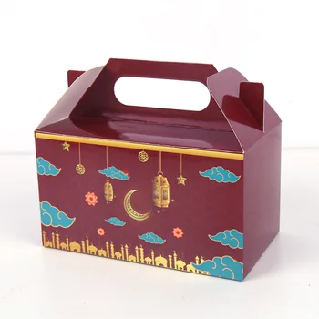 24BUC Ramadan Luna Stradă Hârtie Bomboane Bunatati Cutii Trata Cutii cadou, Cutii de Cadouri pentru Eid Petrecere