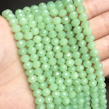 Natrual Piatra Abac Fatetate Verde jad-ul Liber Rondelle Margele Pentru Bijuterii DIY Face Bratara Cercei Constatările 15