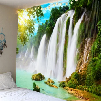 De vânzare la cald peisaje naturale cascada tapiserie dormitor scena decor fundal pentru perete decor pânză agățat super mari dimensiuni