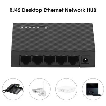 5 Porturi Gigabit 10/100/1000Mbps RJ45 Ethernet Desktop Switch de Rețea HUB cu Adaptor de Alimentare pentru Casa Dormitor
