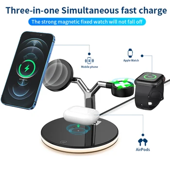 Noi 3 in 1 Magnetic Wireless Charger Stand Pentru iPhone 12 Pro Max/Apple Watch Repede Wireless Charging Dock Station Pentru Airpods Pro