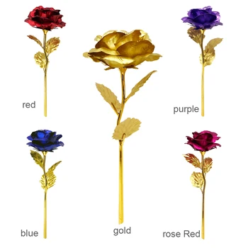 Ziua îndrăgostiților Floare Trandafir Aur de 24K Folie Floare Trandafir Placat cu Aur Rose Decorative cel Mai bun a Crescut Buchet Cadou de Ziua Mamei de Ziua