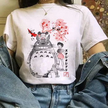 B13 Studio Ghibli Harajuku Kawaii Tricou Femei Ullzang Miyazaki Hayao Tricou Amuzant de Desene animate T-shirt Anime Drăguț Top Tee de sex Feminin