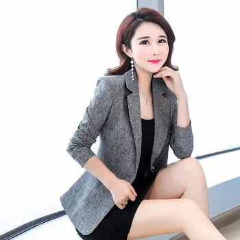 Femei Costum Stil Coreean Birou Doamnă Elegant Slim Mic Costum De Haine Nou 2020 Moda De Primăvară Singur Buton Sacouri Femei, Jachete