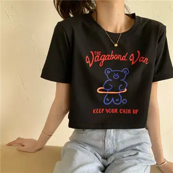 Maneci scurte T-shirt Femei Cupluri All-meci Moda de Vara Slim Topuri coreea Style Drăguț Kawaii Agrement Scrisoarea Imprimate Harajuku