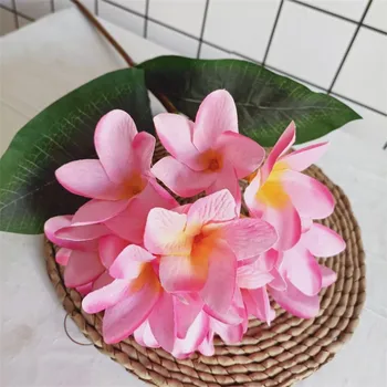 Unul Mătase Tulpina Lunga Floare Frangipani Ramură de Simulare Plumeria Rubra pentru Acasă Florale Nunta Decorative Decor Floral