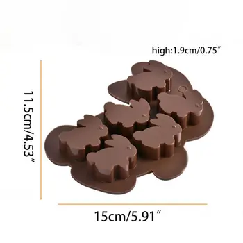 6-Cavitate Paste Fericit Drăguț 3D Iepuras Iepure în Formă de Silicon Tort Fondant DIY Mucegai Budinca de Ciocolata de Copt Mucegai Săpun Cub de Gheata