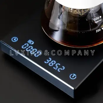 Timpmai cantar Electronic cu Timer 2 kg/0.1 g LCD Digital de Bucatarie Cafea Cântare Greutate instrument balanta de Precizie Bijuterii Scară USB