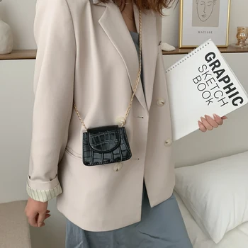 Mini Pătrat Mic sac 2021 Noua Moda de Calitate din Piele PU Geantă de mână pentru Femei model Crocodil Lanț de Umăr Saci de Messenger