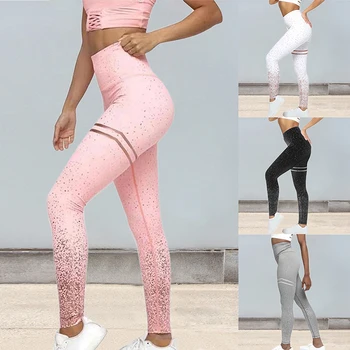 2021 Fitness Pantaloni Fără Sudură Jambiere Frige Imprimare De Înaltă Talie Elastic Plus Dimensiune Alb Slim Femei Sexy Fitness Jambiere