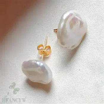 La modă alb de perla aur de 18k cercei Diy Clasic Fermecatoare Personalitate Delicată Cultivarea Femeie Accesorii Bijuterii