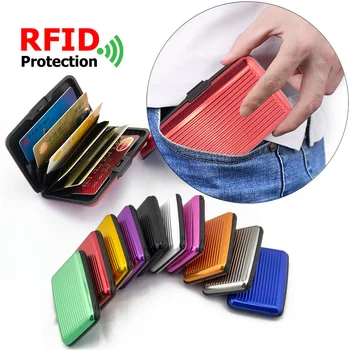 Aluminiu Metal Bancar Blocarea Greu de Caz Mini Portofel Card de Credit Anti-Scanare RFID Proteja Titularul de Moda Card Organizator