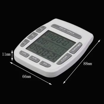 1 Buc Triple Ceas Cronometru de bucătărie pentru Gătit 3-Linie de Alarmă Digital LCD Conta în Jos de vânzări la cald KT001 multi-funcție
